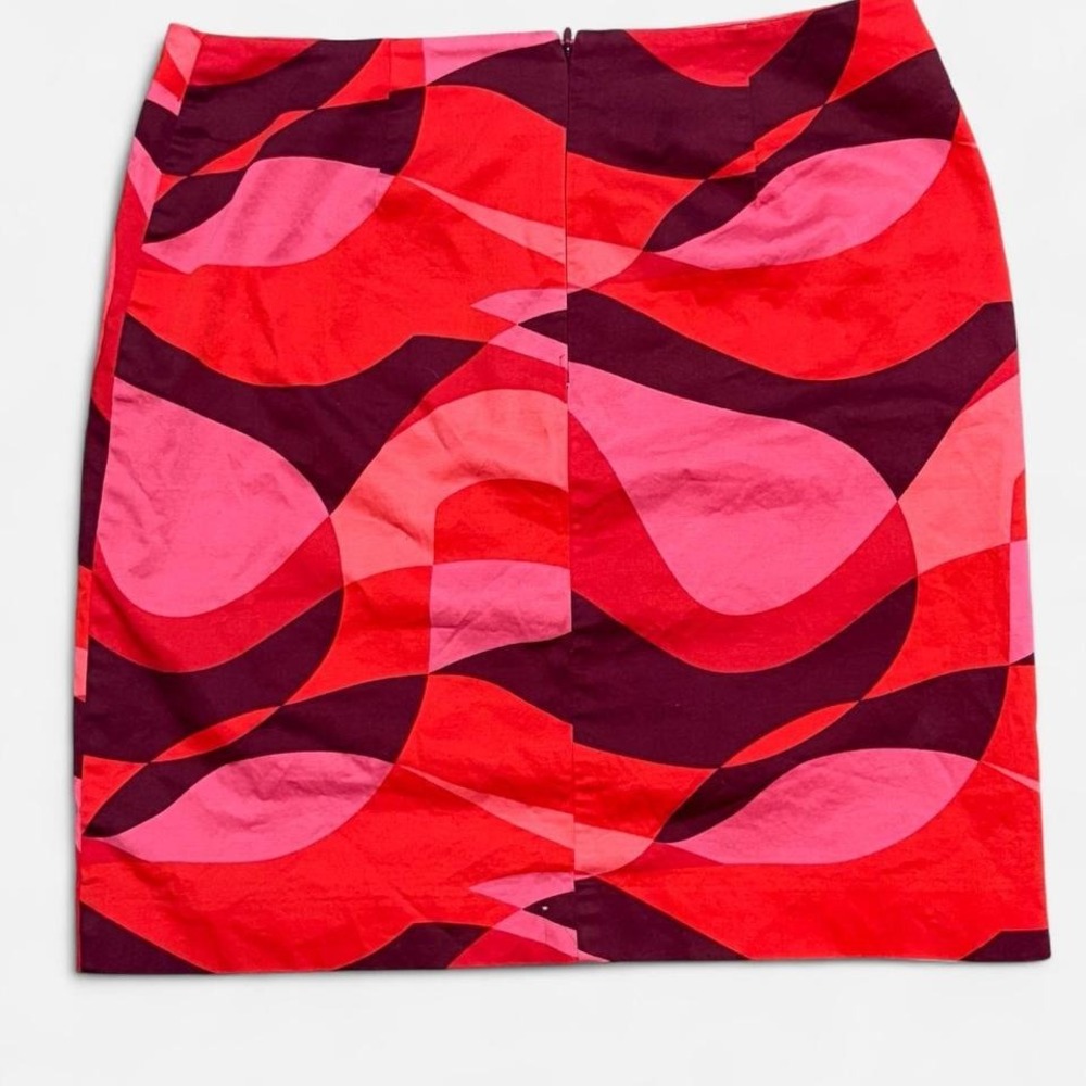 Ann Taylor red and pink abstract print skirt‎ - Picture 2 of 4